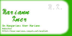 mariann kner business card